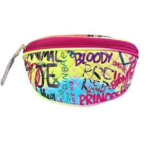 Fanny Pack multicolor Graffiti Print PU Leather Hip Waist Belt Bag Clutch Sling